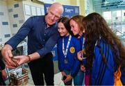 26 May 2018; Aldi Ambassador Paul O'Connell takes a selfie with a group of swimmers from Tipperary during the Aldi Community Games May Festival, which saw over 3,500 children take part in a fun-filled weekend at University of Limerick from 26th to 27th May. Photo by Sam Barnes/Sportsfile