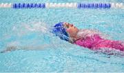 26 May 2018; Hazel Bentley, from Arklow, Co. Wicklow, competing in the Girls 13-16 200m Medley Relay event during the Aldi Community Games May Festival, which saw over 3,500 children take part in a fun-filled weekend at University of Limerick from 26th to 27th May. Photo by Sam Barnes/Sportsfile