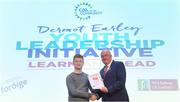 26 May 2018; Finghin McCarthy, Kildare receives his certificate from Uachtarán Chumann Lúthchleas Gael John Horan during the Dermot Earley Youth Leadership Recognition Day at Croke Park in Dublin. Photo by Piaras Ó Mídheach/Sportsfile