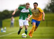 26 May 2018; David Murray of Ireland in action against Oliver Rasinaho of Sweden during the European Deaf Sport Organization European Championships third qualifying round match between Ireland and Sweden at the FAI National Training Centre in Abbotstown, Dublin. Photo by Stephen McCarthy/Sportsfile