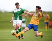 26 May 2018; Jason Maguire of Ireland is tackled by Albert Boklund of Sweden during the European Deaf Sport Organization European Championships third qualifying round match between Ireland and Sweden at the FAI National Training Centre in Abbotstown, Dublin. Photo by Stephen McCarthy/Sportsfile