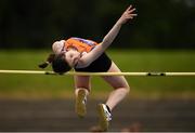 26 May 2018; Laura Frawley of St. Marys A.C., Co. Limerick,  competing in the High Jump as part of the Girls U15 Multi Events in action during the Irish Life Health Combined Events Day 1 at Morton Stadium, in Santry, Dublin. Photo by Harry Murphy/Sportsfile