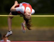 26 May 2018; Saidhbhe Byrne of Enniscorthy A.C., Co. Wexford, competing in the High Jump as part of the Girls U15 Multi Events during the Irish Life Health Combined Events Day 1 at Morton Stadium, in Santry, Dublin. Photo by Harry Murphy/Sportsfile