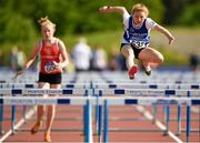 26 May 2018; Orlaith Deegan of Sliabh Bhuide Rovers A.C., Co. Wexford, competing in the 75m Hurdles as part of the Girls U14 Multi Events during the Irish Life Health Combined Events Day 1 at Morton Stadium, in Santry, Dublin. Photo by Harry Murphy/Sportsfile