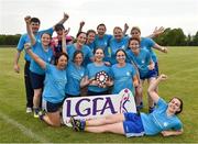 26 May 2018; University Hospital Waterford players celebrate after winning the shield at the LGFA Interfirms Blitz 2018 at Naomh Mearnóg GAA Club, Portmarnock, Dublin. This year seven companies competed for the top prize, while nine teams signed up to take part in a recreational blitz. Photo by Seb Daly/Sportsfile