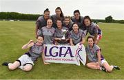 26 May 2018; AIB, Dublin players celebrate after winning the LGFA Interfirms Blitz 2018 at Naomh Mearnóg GAA Club, Portmarnock, Dublin. This year seven companies competed for the top prize, while nine teams signed up to take part in a recreational blitz. Photo by Seb Daly/Sportsfile