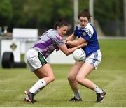 26 May 2018; Vicky Ronning of AIB, Dublin, in action against Laura Brennan of An Garda Síochána during the LGFA Interfirms Blitz 2018 final at Naomh Mearnóg GAA Club, Portmarnock, Dublin. This year seven companies competed for the top prize, while nine teams signed up to take part in a recreational blitz. Photo by Seb Daly/Sportsfile