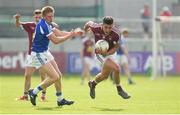 26 May 2018; Denis Corroon of Westmeath in action against Alan Farrell of Laois during the Leinster GAA Football Senior Championship Quarter-Final match between Laois and Westmeath at Bord na Mona O'Connor Park in Tullamore, Offaly. Photo by Matt Browne/Sportsfile