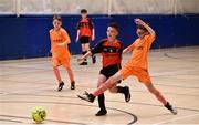 26 May 2018; Daniel Breen from Killanny, Co. Monaghan, left, and Jack Brehony from Riverstown, Co. Sligo, competing in the Indoor Soccer U13 & O10 Boys event during the Aldi Community Games May Festival, which saw over 3,500 children take part in a fun-filled weekend at University of Limerick from 26th to 27th May. Photo by Sam Barnes/Sportsfile