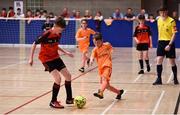26 May 2018;  Conaill Marry from Killanny, Co. Monaghan, left, and Darragh McKeon from Riverstown, Co. Sligo, competing in the Indoor Soccer U13 & O10 Boys event during the Aldi Community Games May Festival, which saw over 3,500 children take part in a fun-filled weekend at University of Limerick from 26th to 27th May. Photo by Sam Barnes/Sportsfile