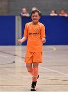 26 May 2018;  Owen Elding from Riverstown, Co. Sligo, celebrates after scoring a goal in the Indoor Soccer U13 & O10 Boys event during the Aldi Community Games May Festival, which saw over 3,500 children take part in a fun-filled weekend at University of Limerick from 26th to 27th May. Photo by Sam Barnes/Sportsfile