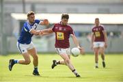 26 May 2018; John Connellan of Westmeath in action against Colm Begley of Laois during the Leinster GAA Football Senior Championship Quarter-Final match between Laois and Westmeath at Bord na Mona O'Connor Park in Tullamore, Offaly. Photo by Matt Browne/Sportsfile