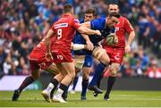 26 May 2018; Jack Conan of Leinster is tackled by Hadleigh Parkes of Scarlets during the Guinness PRO14 Final between Leinster and Scarlets at the Aviva Stadium in Dublin. Photo by David Fitzgerald/Sportsfile