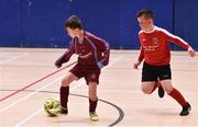 26 May 2018;  Luke Madden, from Caherdavin, Co. Limerick, left, and Dylan Deehan-Kavanagh, from Clara, Co. Offaly, competing in the Indoor Soccer U10 & O8 Boys event during the Aldi Community Games May Festival, which saw over 3,500 children take part in a fun-filled weekend at University of Limerick from 26th to 27th May. Photo by Sam Barnes/Sportsfile