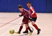 26 May 2018;  Luke Madden, from Caherdavin, Co. Limerick, left, and Dylan Deehan-Kavanagh, from Clara, Co. Offaly, competing in the Indoor Soccer U10 & O8 Boys event during the Aldi Community Games May Festival, which saw over 3,500 children take part in a fun-filled weekend at University of Limerick from 26th to 27th May. Photo by Sam Barnes/Sportsfile