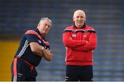 26 May 2018; Cork manager Ronan McCarthy and selector Sean Hayes, left, prior to the Munster GAA Football Senior Championship semi-final match between Tipperary and Cork at Semple Stadium in Thurles, County Tipperary. Photo by Eóin Noonan/Sportsfile