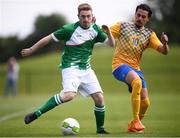 26 May 2018; David Murray of Ireland in action against Oliver Rasinaho of Sweden during the European Deaf Sport Organization European Championships third qualifying round match between Ireland and Sweden at the FAI National Training Centre in Abbotstown, Dublin. Photo by Stephen McCarthy/Sportsfile