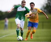 26 May 2018; David Murray of Ireland in action against Oliver Rasinaho of Sweden during the European Deaf Sport Organization European Championships third qualifying round match between Ireland and Sweden at the FAI National Training Centre in Abbotstown, Dublin. Photo by Stephen McCarthy/Sportsfile