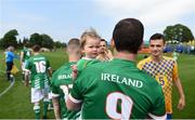 26 May 2018; Joseph Watson of Ireland and daughter Amber prior to the European Deaf Sport Organization European Championships third qualifying round match between Ireland and Sweden at the FAI National Training Centre in Abbotstown, Dublin. Photo by Stephen McCarthy/Sportsfile