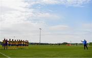 26 May 2018; The Sweden team during the national anthem prior to the European Deaf Sport Organization European Championships third qualifying round match between Ireland and Sweden at the FAI National Training Centre in Abbotstown, Dublin. Photo by Stephen McCarthy/Sportsfile