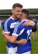 26 May 2018; Colm Begley and Niall Donoher celebrate after the Leinster GAA Football Senior Championship Quarter-Final match between Laois and Westmeath at Bord na Mona O'Connor Park in Tullamore, Offaly. Photo by Matt Browne/Sportsfile