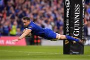 26 May 2018; Jack Conan of Leinster goes over to score his side's fifth try during the Guinness PRO14 Final between Leinster and Scarlets at the Aviva Stadium in Dublin. Photo by Seb Daly/Sportsfile