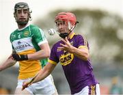 26 May 2018; Paul Morris of Wexford in action against Ben Conneely of Offaly during the Leinster GAA Hurling Senior Championship Round 3 match between Offaly and Wexford at Bord na Mona O'Connor Park in Tullamore, Offaly. Photo by Matt Browne/Sportsfile