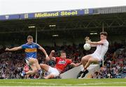 26 May 2018; Mark White of Cork makes a save from Liam Casey of Tipperary during the Munster GAA Football Senior Championship semi-final match between Tipperary and Cork at Semple Stadium in Thurles, County Tipperary. Photo by Eóin Noonan/Sportsfile