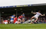 26 May 2018; Mark White of Cork makes a save from a shot by Michael Quinlivan of Tipperary during the Munster GAA Football Senior Championship semi-final match between Tipperary and Cork at Semple Stadium in Thurles, County Tipperary. Photo by Eóin Noonan/Sportsfile