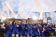 26 May 2018; Isa Nacewa lifts the trophy for Leinster after the Guinness PRO14 Final match between Leinster and Scarlets at the Aviva Stadium in Dublin. Photo by Ramsey Cardy/Sportsfile