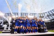 26 May 2018; Isa Nacewa lifts the trophy for Leinster after the Guinness PRO14 Final match between Leinster and Scarlets at the Aviva Stadium in Dublin. Photo by Ramsey Cardy/Sportsfile