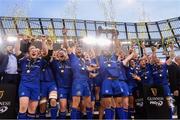 26 May 2018; Isa Nacewa lifts the trophy for Leinster after the Guinness PRO14 Final match between Leinster and Scarlets at the Aviva Stadium in Dublin. Photo by Ramsey Cardy/Sportsfile