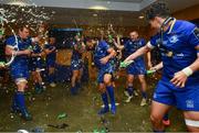 26 May 2018; Isa Nacewa and his Leinster team-mates celebrate with the trophy in the Leinster dressing room after the Guinness PRO14 Final match between Leinster and Scarlets at the Aviva Stadium in Dublin. Photo by Ramsey Cardy/Sportsfile