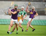 26 May 2018; Aidan Nolan of Wexford in action against David King of Offaly during the Leinster GAA Hurling Senior Championship Round 3 match between Offaly and Wexford at Bord na Mona O'Connor Park in Tullamore, Offaly. Photo by Matt Browne/Sportsfile
