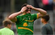 26 May 2018; Dean McGovern of Leitrim leaves the field dejected after the Connacht GAA Football Senior Championship semi-final match between Leitrim and Roscommon at Páirc Seán Mac Diarmada in Carrick-on-Shannon, Leitrim. Photo by Piaras Ó Mídheach/Sportsfile