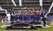 26 May 2018; Isa Nacewa lifts the trophy for Leinster following the Guinness PRO14 Final between Leinster and Scarlets at the Aviva Stadium in Dublin. Photo by Seb Daly/Sportsfile