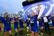 26 May 2018; Seán Cronin of Leinster celebrates with his son Cillian during the Guinness PRO14 Final match between Leinster and Scarlets at the Aviva Stadium in Dublin. Photo by Ramsey Cardy/Sportsfile