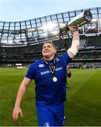 26 May 2018; Tadhg Furlong of Leinster celebrates with the trophy after the Guinness PRO14 Final match between Leinster and Scarlets at the Aviva Stadium in Dublin. Photo by Ramsey Cardy/Sportsfile