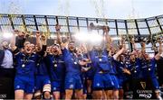 26 May 2018; Leinster captain Isa Nacewa lifts the trophy following their victory in the Guinness PRO14 Final between Leinster and Scarlets at the Aviva Stadium in Dublin. Photo by Ramsey Cardy/Sportsfile