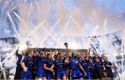 26 May 2018; Leinster captain Isa Nacewa lifts the trophy following their victory in the Guinness PRO14 Final between Leinster and Scarlets at the Aviva Stadium in Dublin. Photo by Ramsey Cardy/Sportsfile