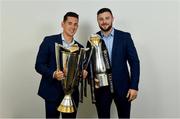 26 May 2018; Noel Reid, left, and Robbie Henshaw of Leinster with the Champions Cup and PRO14 trophies following the Guinness PRO14 Final between Leinster and Scarlets at the Aviva Stadium in Dublin. Photo by Ramsey Cardy/Sportsfile