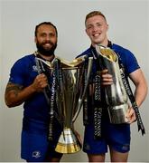 26 May 2018; Isa Nacewa, left, and Dan Leavy of Leinster with the Champions Cup and PRO14 trophies following the Guinness PRO14 Final between Leinster and Scarlets at the Aviva Stadium in Dublin. Photo by Ramsey Cardy/Sportsfile