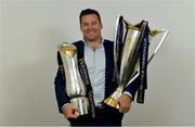 26 May 2018; Leinster scrum coach John Fogarty with the Champions Cup and PRO14 trophies following the Guinness PRO14 Final between Leinster and Scarlets at the Aviva Stadium in Dublin. Photo by Ramsey Cardy/Sportsfile