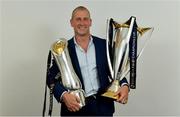 26 May 2018; Leinster senior coach Stuart Lancaster with the Champions Cup and PRO14 trophies following the Guinness PRO14 Final between Leinster and Scarlets at the Aviva Stadium in Dublin. Photo by Ramsey Cardy/Sportsfile