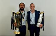 26 May 2018; Isa Nacewa and Leinster senior coach Stuart Lancaster with the Champions Cup and PRO14 trophies following the Guinness PRO14 Final between Leinster and Scarlets at the Aviva Stadium in Dublin. Photo by Ramsey Cardy/Sportsfile