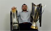 26 May 2018; Cian Healy of Leinster with the Champions Cup and PRO14 trophies following the Guinness PRO14 Final between Leinster and Scarlets at the Aviva Stadium in Dublin. Photo by Ramsey Cardy/Sportsfile