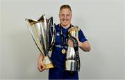 26 May 2018; James Tracy of Leinster with the Champions Cup and PRO14 trophies following the Guinness PRO14 Final between Leinster and Scarlets at the Aviva Stadium in Dublin. Photo by Ramsey Cardy/Sportsfile