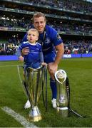 26 May 2018; Sean Cronin of Leinster with son Cillian following their victory in the Guinness PRO14 Final between Leinster and Scarlets at the Aviva Stadium in Dublin. Photo by Ramsey Cardy/Sportsfile