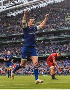 26 May 2018; Jonathan Sexton of Leinster celebrates a try during the Guinness PRO14 Final between Leinster and Scarlets at the Aviva Stadium in Dublin. Photo by Ramsey Cardy/Sportsfile