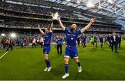 26 May 2018; Jonathan Sexton, left, and Scott Fardy of Leinster following their victory in the Guinness PRO14 Final between Leinster and Scarlets at the Aviva Stadium in Dublin. Photo by Ramsey Cardy/Sportsfile